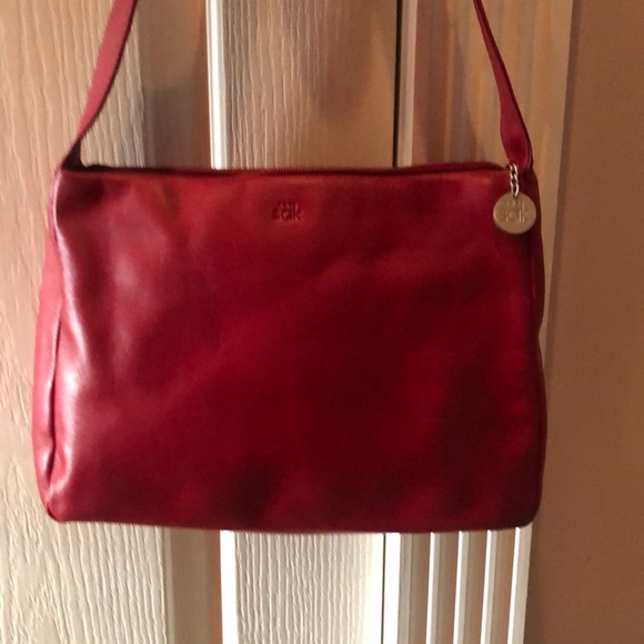 Beautiful red leather Sak bag shoulder strap - Picture 2 of 7